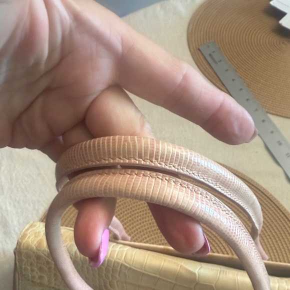 Brahmin Cream /Pink Crocodile-Embossed Women's Bag - Picture 14 of 17